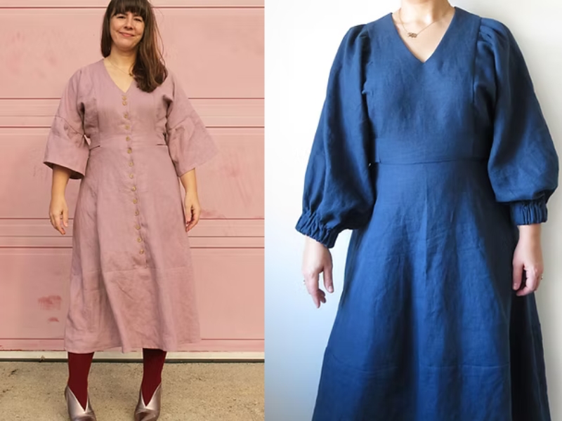 The Marilla Walker Belemnite dress free sewing pattern